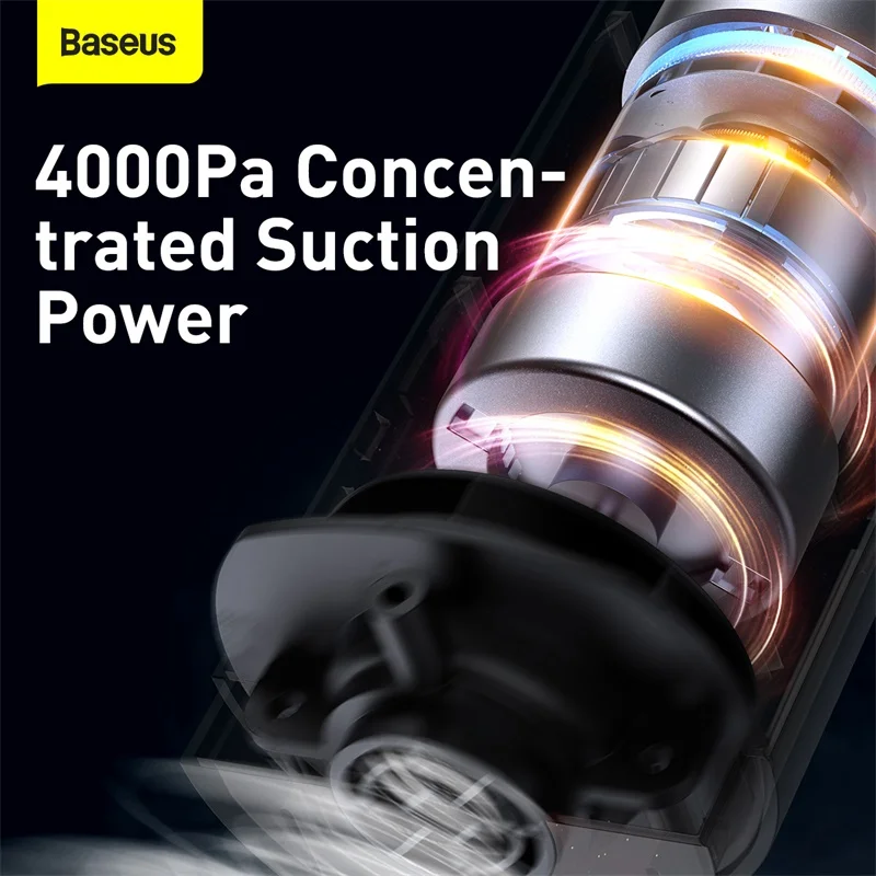 Car Vacuum Cleaner Wireless Vacuum Handheld Vacuum Cleaner Portable Vacuum Cleaner for Automotive Home PC Cleaning 4000Pa Baseus A1