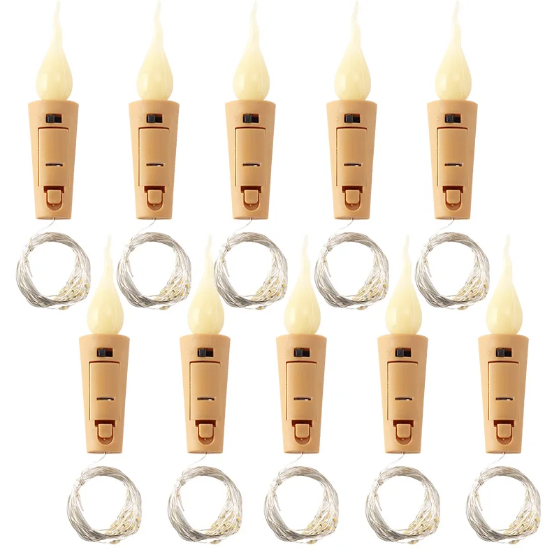 

10pcs Pack 2M Copper Wire LED String lights Holiday lighting Fairy Garland For Christmas Wedding Party Decoration Bottle light