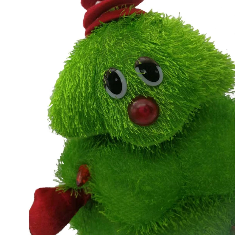Плюшевая анимированная Рождественская кукла на дерево светодиодный Электрический Санта-Дерево Мягкая Детская кукла игрушка Рождественский светящийся подарок праздничное украшение