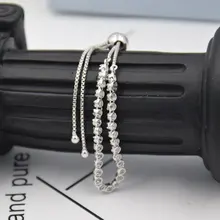 Новинка, 925 пробы, серебряный браслет, Классическая теннисная сверкающая нить, регулируемый браслет, подходит для женщин, бусина, шарм, сделай сам, европейская бижутерия