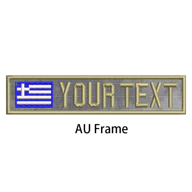 Embroidery Custom Name Tape Patch, Hook and Loop Multicam, Greece