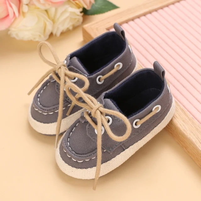 Newborn Baby Prewalker Girls Boys Casual Shoes Leather Non-Slip Soft-Sole Infant Toddler First Walkers 0-18M Baptism 634 Grey