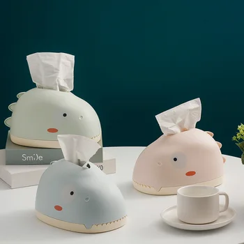 

Tissue Box Plastic Bule Green Pink Dinosaur Servilleteros Para Servilletas De Papel Mesa Napkin Holder Box Modern Home Decor