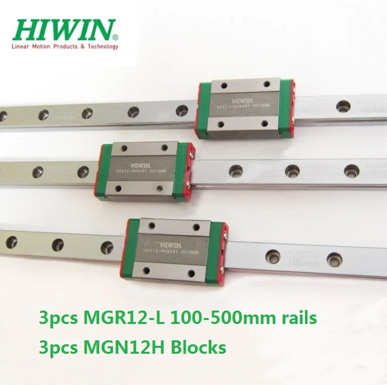 3 шт. оригинальные блоки Hiwin rail MGN12 L 100 550 мм + MGN12H для 3D принтера с ЧПУ|Линейные
