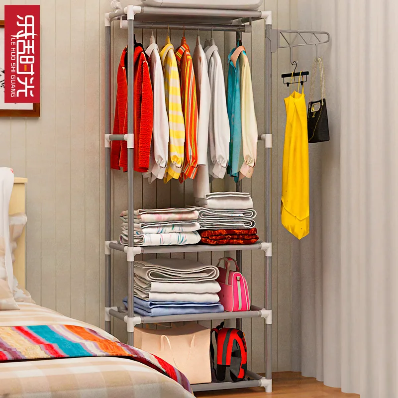 

Simple Coat Rack Floor Clothes Rack Creative Clothes Rack Bedroom Shelf Foyer Storage Iron Art Clothes Hanger Portable Power