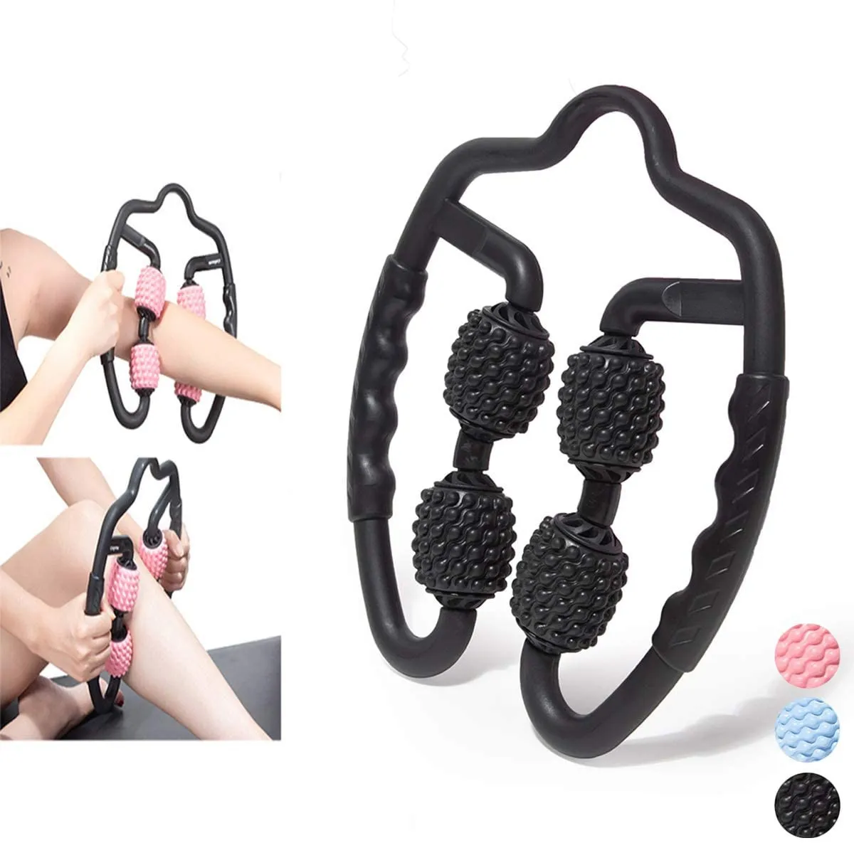 U-Shaped Trigger Point For Arm Leg And Neck Muscle Tssue Mssage Roller Fitness Yoga Pilates Exercise 4 Rounds