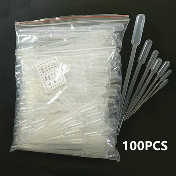 

100pcs Plastic Pasteur Pipette Transfer Pipette Dropper Polyethylene 0.2ml/0.5ml/1ml/2ml Lab School Educational Supplies
