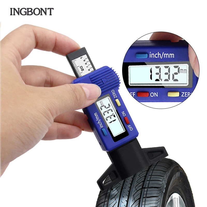 INGBONT Tyre Tire Tread Gauge Precise Car Tire Depth Thickness Meter Detection Bike Motor Truck Check Tester Measuring Tool