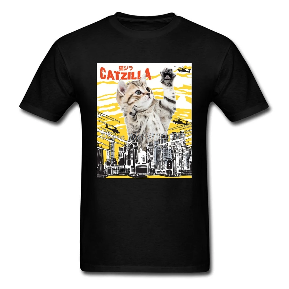 Забавные сатанинские Топы И Футболки Cat футболка с изображением монстра мужские