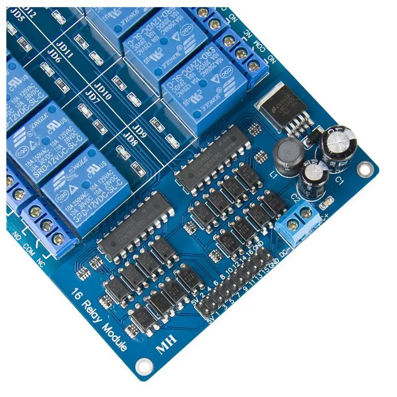 Плата релейного модуля 12 в 16 каналов с защитой оптрона LM2576 Power PIC AVR MCU DSP ARM|Реле| |