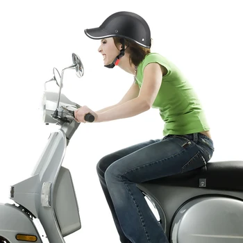 

LEEPEE Half Face Vintage Summer Cap Motorcycle Half Helmet For Cafe Racer Chopper Scooter Baseball Cap Style Safety Hard Hat