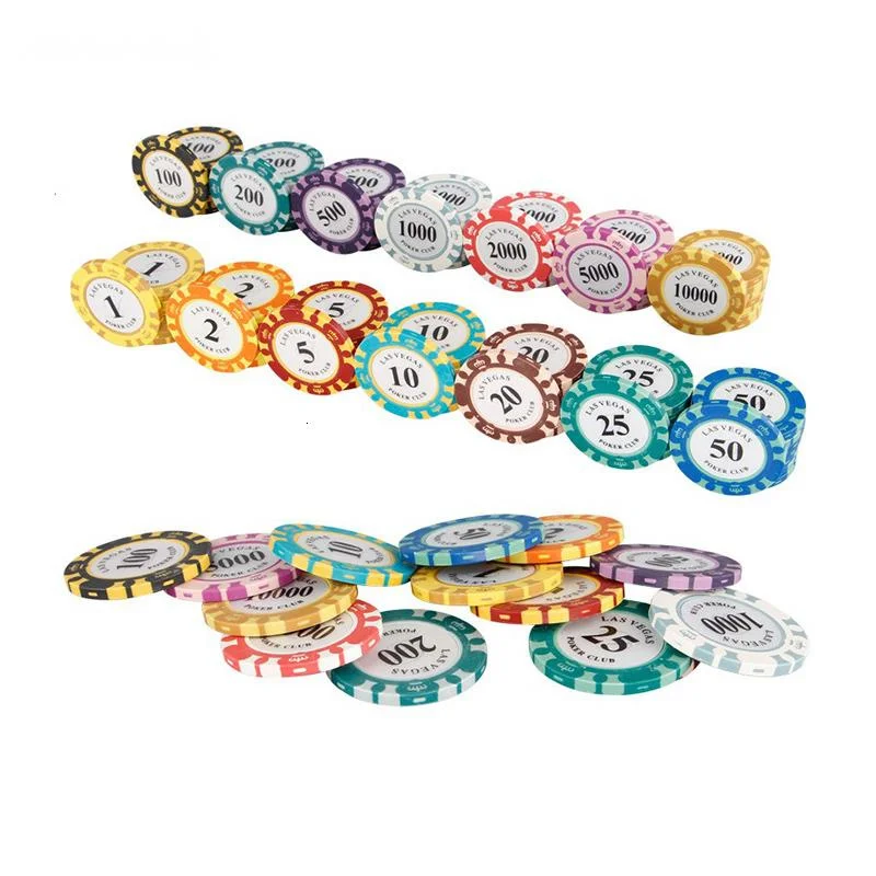 25PCS/Lot Playing Card Chips 14g Double Color Crown Film Clay Texas
