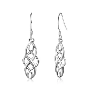 

Celtic Knot Infinity Dangle Earrings 925 Sterling Silver Woman Jewellery H8WF