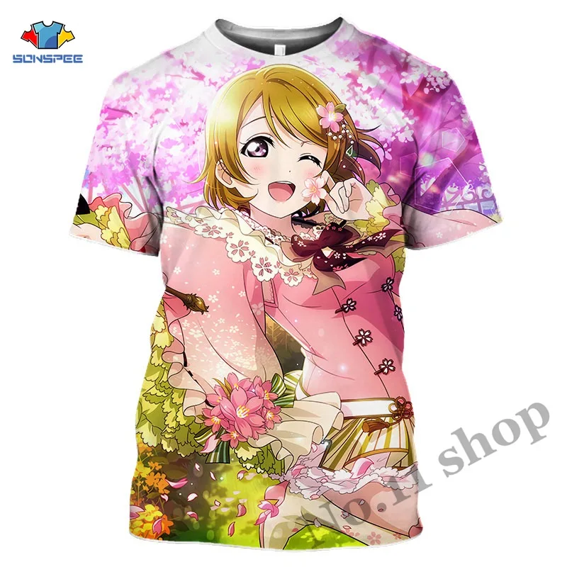 Summer Men shirts Anime 3d Print T-shirt Streetwear Sexy Kawaii Girl Love Live Women Fashion Short Sleeve Idol Girl Tee Clothing (4)