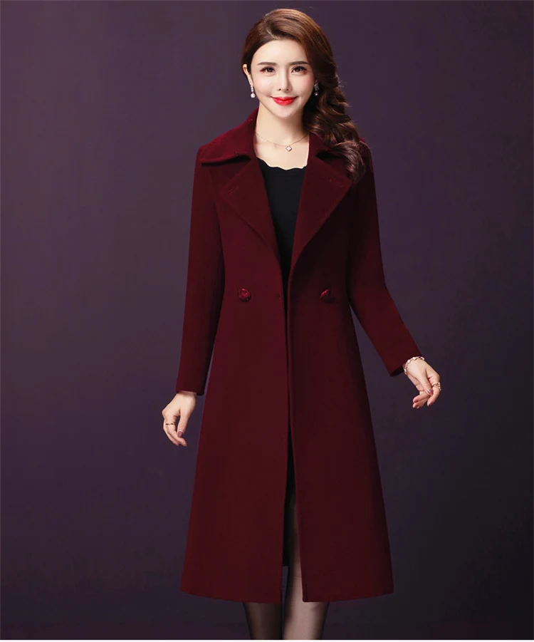 Большие размеры, осенне-зимнее шерстяное пальто для женщин, Кашемировое шерстяное пальто, верхняя одежда высшего качества, зимняя куртка для женщин, теплые парки LJ211