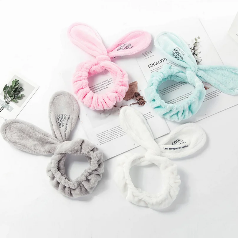 Wholesale 6pc/lot Cute rabbit ears mask wash hair band cartoon bunny hair band wash wash hair band