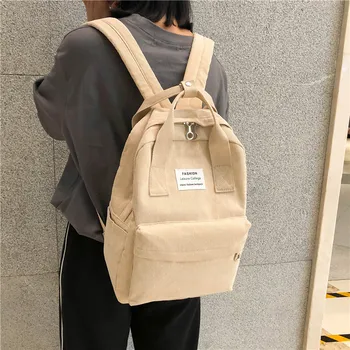 

2020 Hot Fashion Popular Korean Women's Pure Color Simple Versatile Backpack Casual Multifunctional Breathable Wear-Resistant