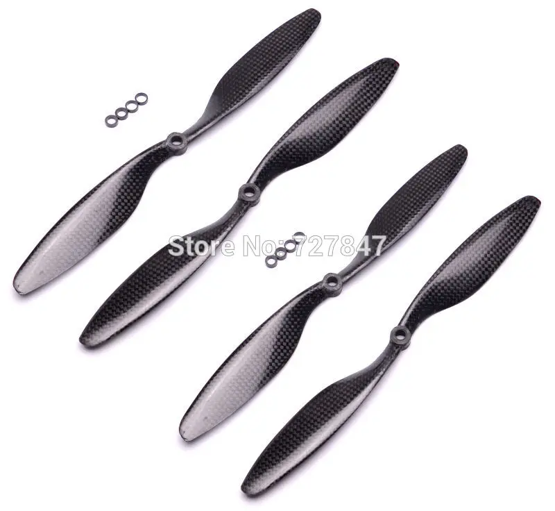 

2Pair/Lot 10X4.5 Real Carbon Fiber propeller prop CW/CCW 1045 1045R RC Multi-Copter Quad