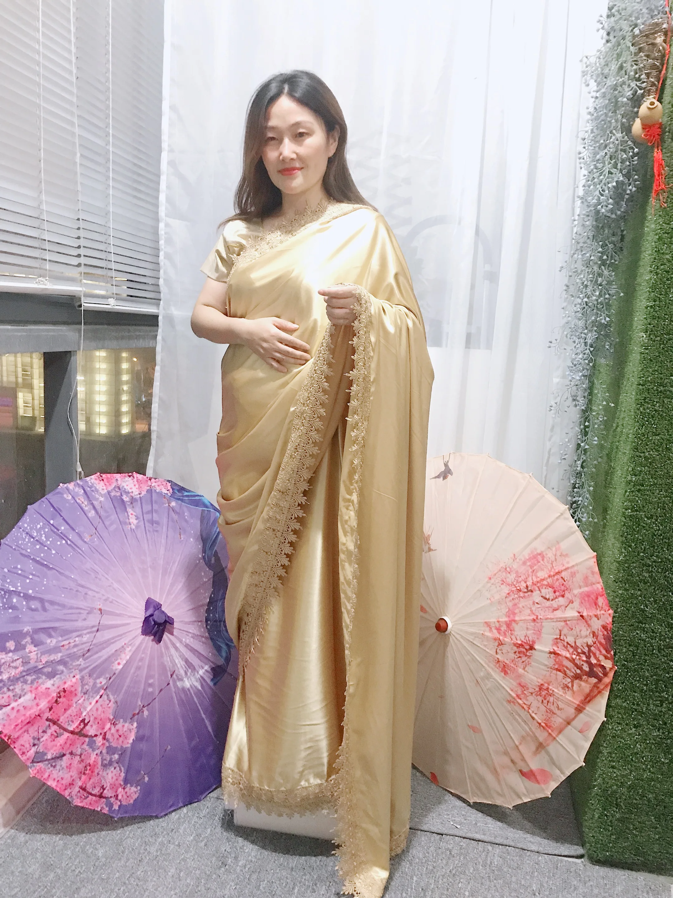 Женская одежда золотого цвета в lehenga choli индийская сари размера плюс 5xl платье для