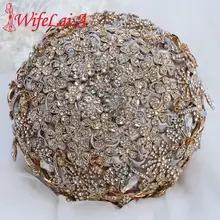 WifeLai-корейская Роскошная невеста, держащая цветы ручной работы, золотые бриллиантовые свадебные цветы, свадебные букеты, Серебряный букет W889