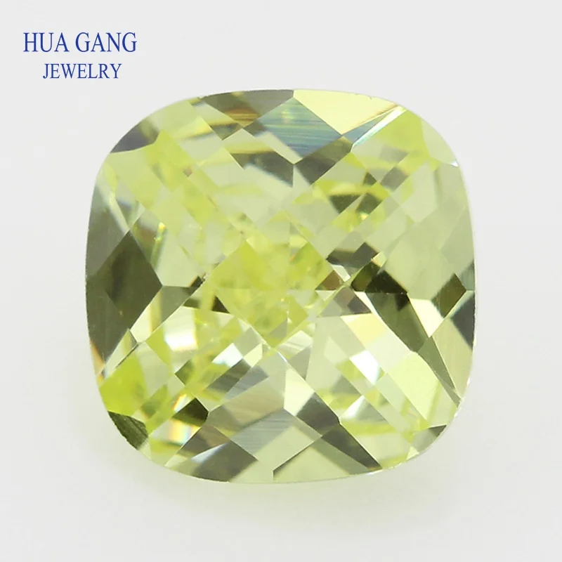 Fat Square CheckerBoard Apple Green Color3x3~15x15mm Cushion Cut Loose Stone Beads 5A Synthetic Gems Cubic Zirconia For Jewelry | Украшения
