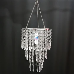 Camal colgador alto de 57CM y 22CM, marco de centro de mesa cromado, cadena de cuentas acrílicas para candelabro, colgante, boda y Navidad, 1 pieza