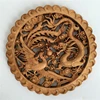 Solid Wood Carving Craft Gift, Home Auspicious Decoration, 26.8cm 2