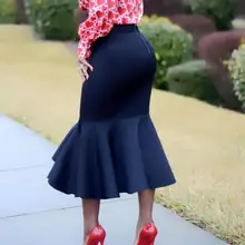 Женская облегающая юбка-Русалка С Высокой Талией большого размера, юбка в стиле ампир, облегающая юбка с оборками, посылка в стиле хип-хоп, юбка-русалка, женские сексуальные вечерние юбки