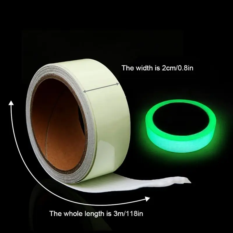 1pcs Luminous Светящаяся лента наклейка декоративная маскирующая лента Водонепроницаемая фотоблюминесцентная светится в темноте защитная лента светящаяся - Цвет: 1pcs Luminous