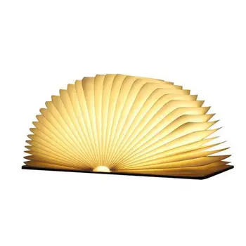 

Creative Magnetic Foldable Book Light Wooden USB Rechargeable LED Table Lamp Touch Dimming Color Changing Night LIght