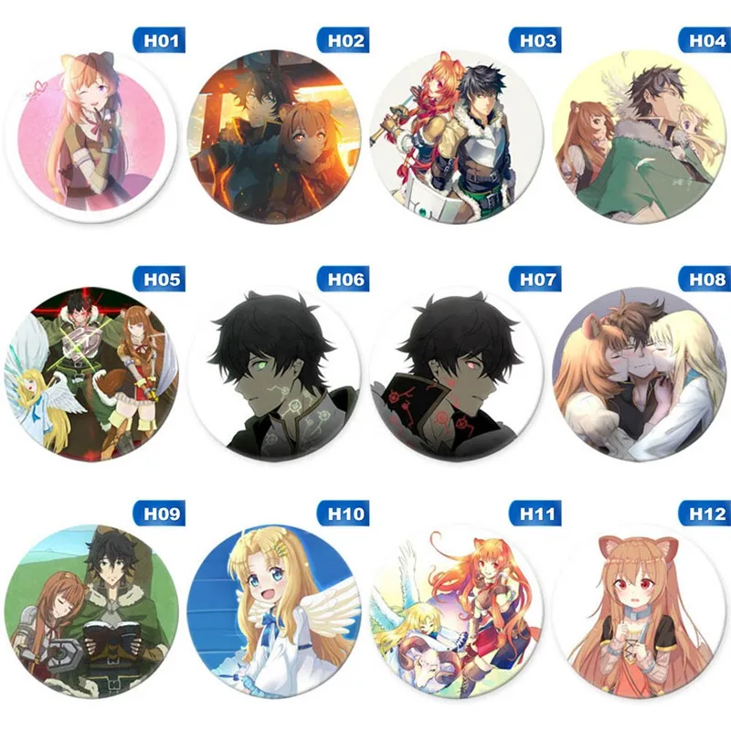 

Anime The Rising of the Shield Hero Raphtalia Tate no Yuusha no Nariagari Cosplay Bedge Cartoon Brooch Pins Collect Bags Badge