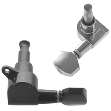 

2 Set Guitar Sealed Small Peg Tuning Pegs Tuners Machine Heads For Acoustic Electric Guitar Guitar 6L Silver & Black