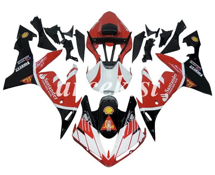 Литьевая Форма ABS мотоцикл обтекатель комплект подходит для YAMAHA YZF-R1 2004 2005 2006 r1 04 05 06 тела набор красный белый - Цвет: red white