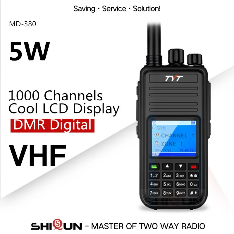 MD-380 DMR радио Совместимо с Motorola Tier1/2 двухдиапазонный UHF VHF 5 Вт TYT DMR цифровая рация md380 Baofeng DMR DM-8HX - Цвет: VHF Radio