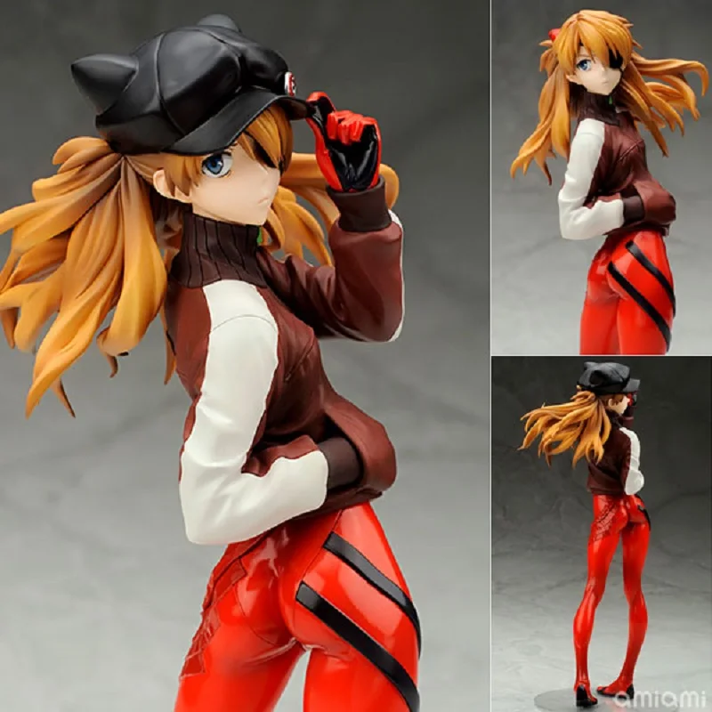 Japanese Anime SORYU ASUKA LANGLEY Sportwear Shikinami Alter Red Cap PVC Action Figure Collection Model Toys Doll Gift lelakaya