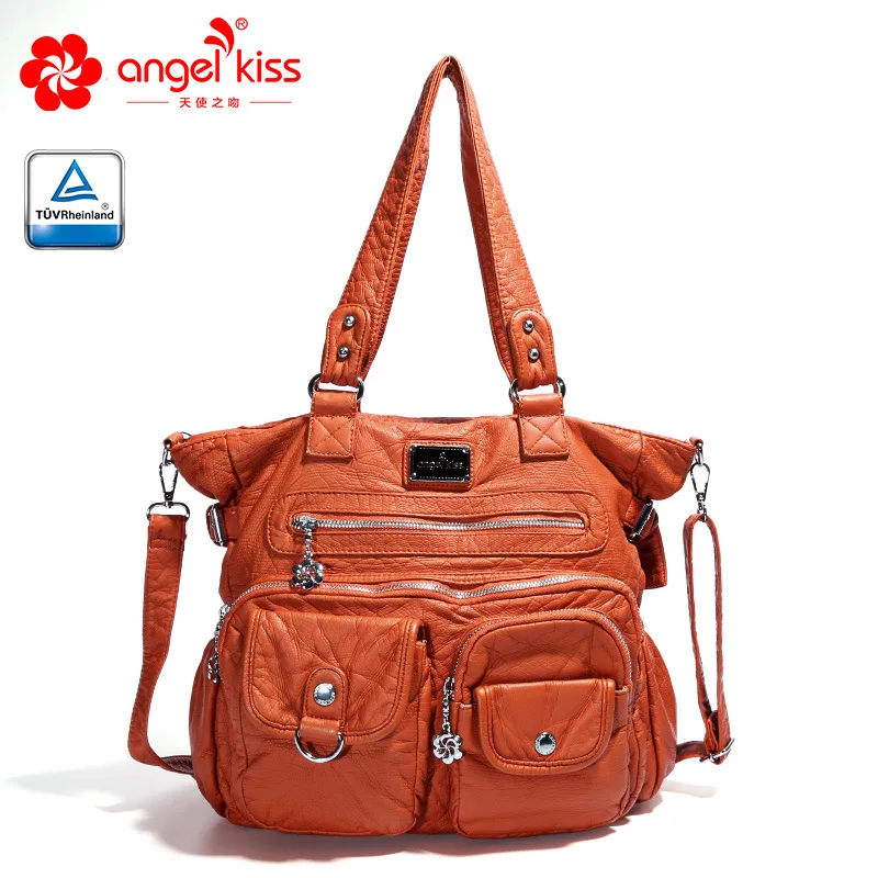 Женские сумочки с эффектом потертости Angelkiss брендовые сумки через плечо из