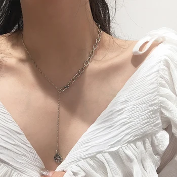 

S925 Thai Silver Coin Necklace Women Fashion Vintage Angel Chain Statement Jewelry Best Friends Gift Wholesale Free Shiping