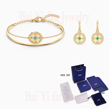 

Fashion Jewelry SWA New SYMBOLIC MANDALA Set Charming Mandala Decoration Crystal Gold Set Jewelry Women Trend Romantic Gift