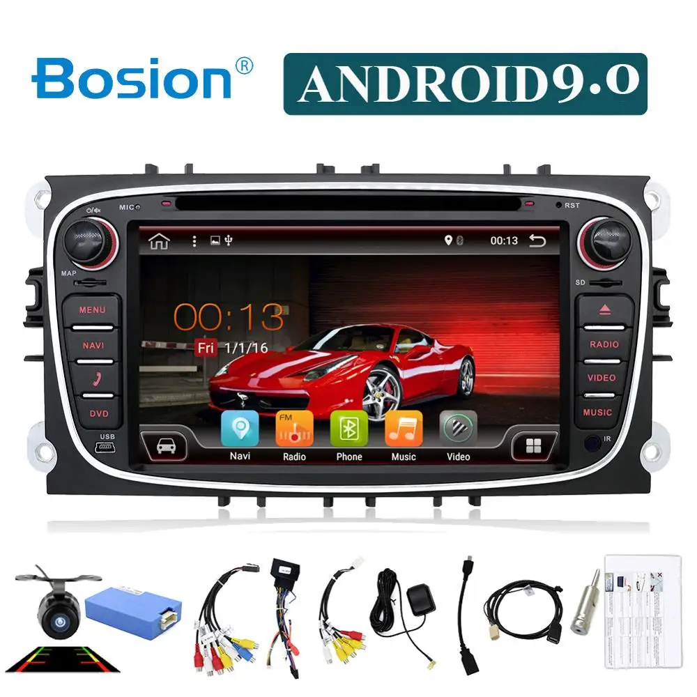 Bosion 2 din android 8,1 octa 8 ядер автомобильный dvd-плеер gps для Ford focus Mondeo S-max smax Kuga c-max радио головное устройство canbus wifi