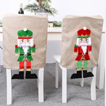 

Christmas Chair Cover Stool Back Non-woven Fabric Cover Festival Prop for Home Dining Room Hotel New Year Party Supplies 55x45cm
