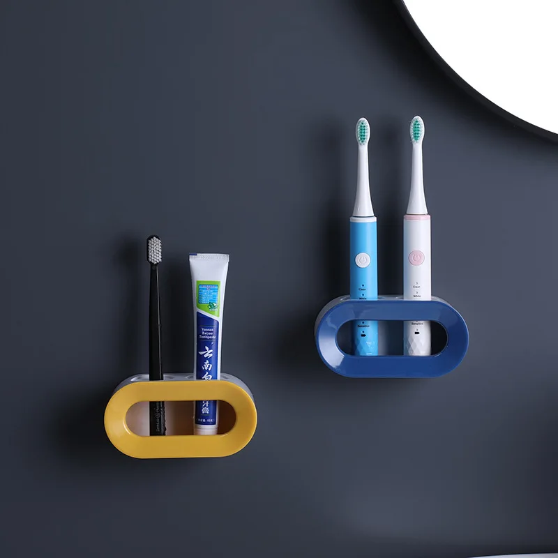 Electric Toothbrush Holder Self-adhesive Toothbrush Stand Rack Wall-Mounted Organizer Space Save Bathroom Accessories