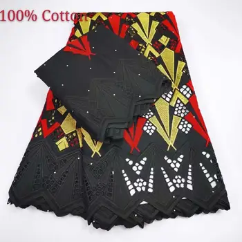 

7Y Swiss lace fabric 2020 heavy beaded embroidery African lace fabrics 100% cotton fabric Swiss voile lace in Switzerland