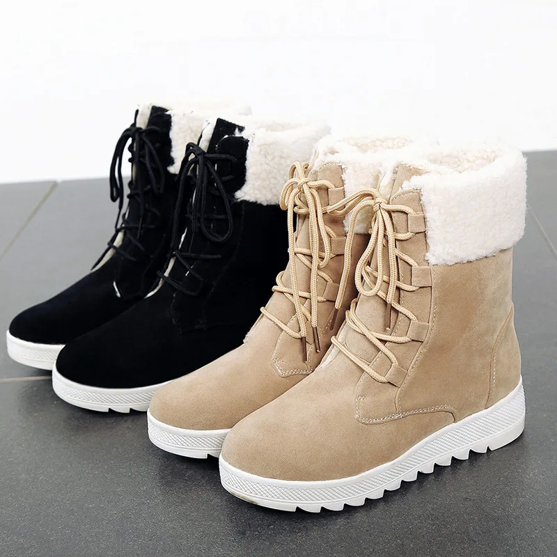 

Elegant Woman Boots Round Toe Shoes Lace Up Leather Booties Winter Women Flat Heel Australia Luxury Designer Mid Calf