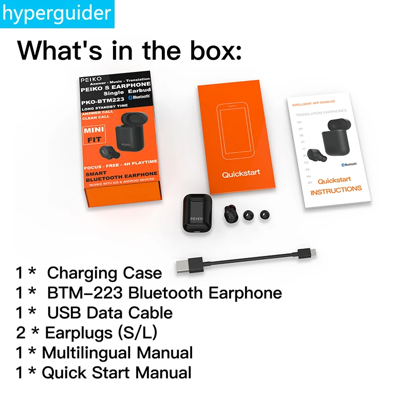 Dropshipping Wholesale 2020 Peiko S Translator Headset Wireless business earbud Bluetooth 5 32+ Languages Off-line translation