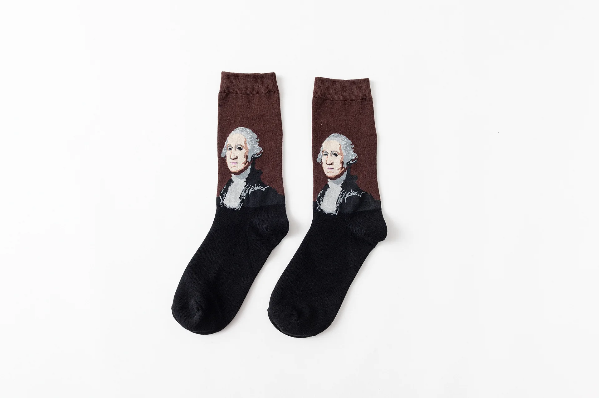 MUXNSARYU/1 пара носков; Мужские Носки с рисунком Моны Лизы; хлопковые носки для мужчин с рисунком Ван Гога, масляной живописи, звездного неба
