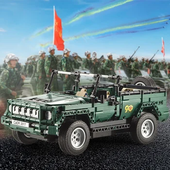

Military C51015 RC Parade Jeep Car Building Blocks lepining Combat Toy 2.4G 4 Channel Remote Control Cars Toys
