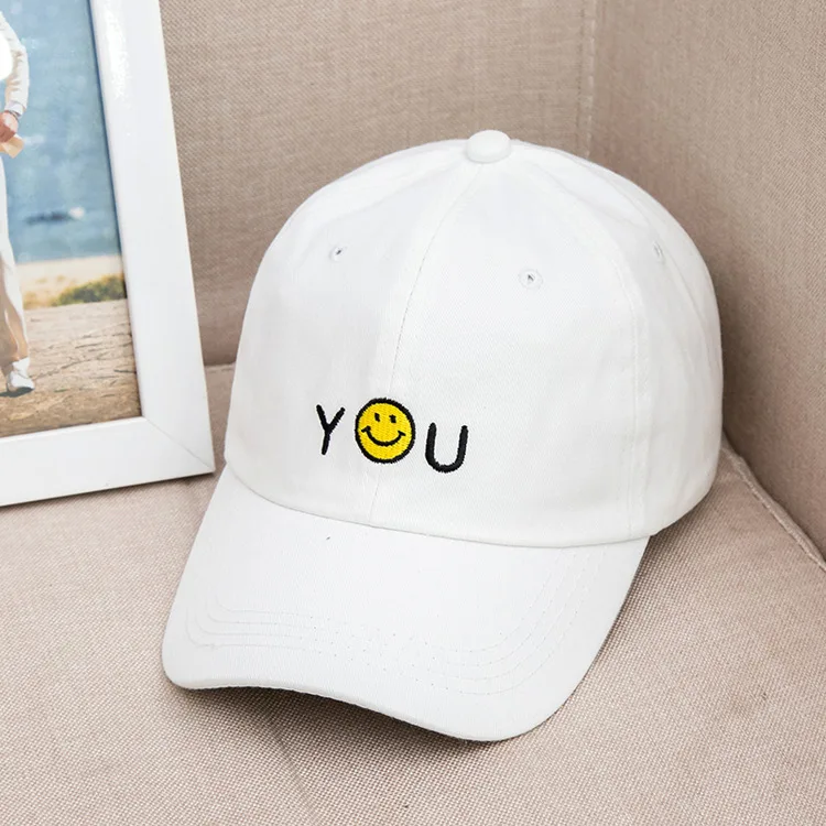 Лидер продаж, бейсболки для папы с улыбающимся лицом Love You, Регулируемая Кепка в стиле хип-хоп для мужчин и женщин, повседневные, черные, белые, розовые