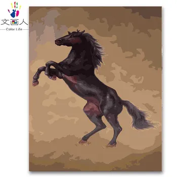 

animal horse diy digital oil painting by numbers handmade for living room decor wall art picture coloring by numbers kits frame
