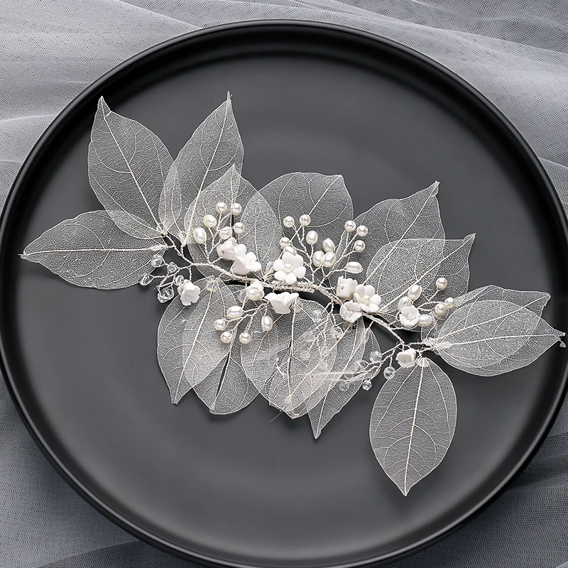 Silver Color Fashion Pearl Hair Bands Vines Handmade Copper Crystal Headbands For Wedding Hair Accessories Women Jewelry