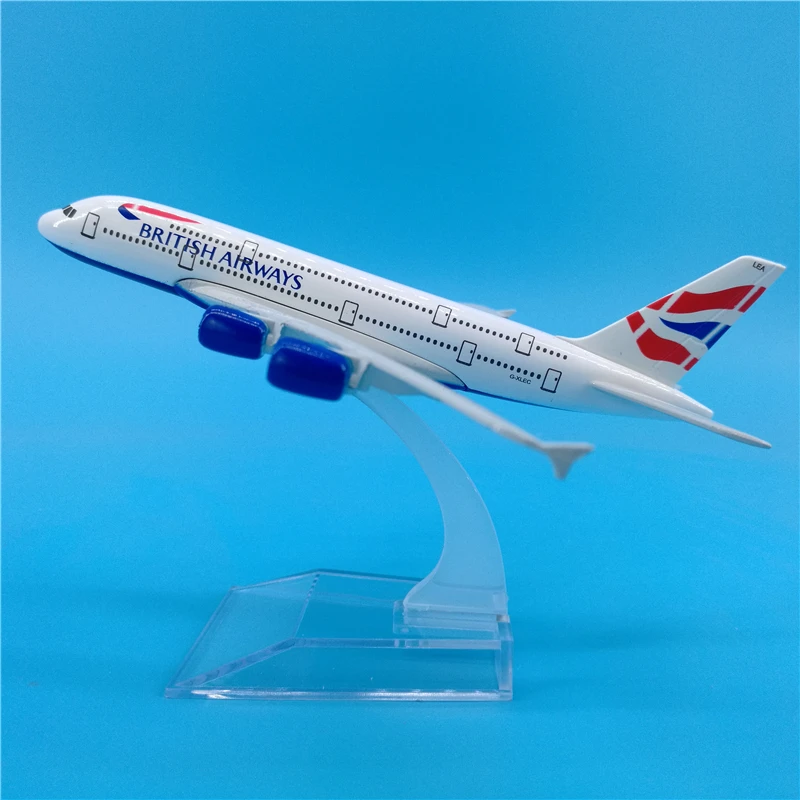 1:400 масштаб самолета 16 см British Airways Airbus A380 металлический самолет Модель Коллекционная украшение Подарочная модель игрушки